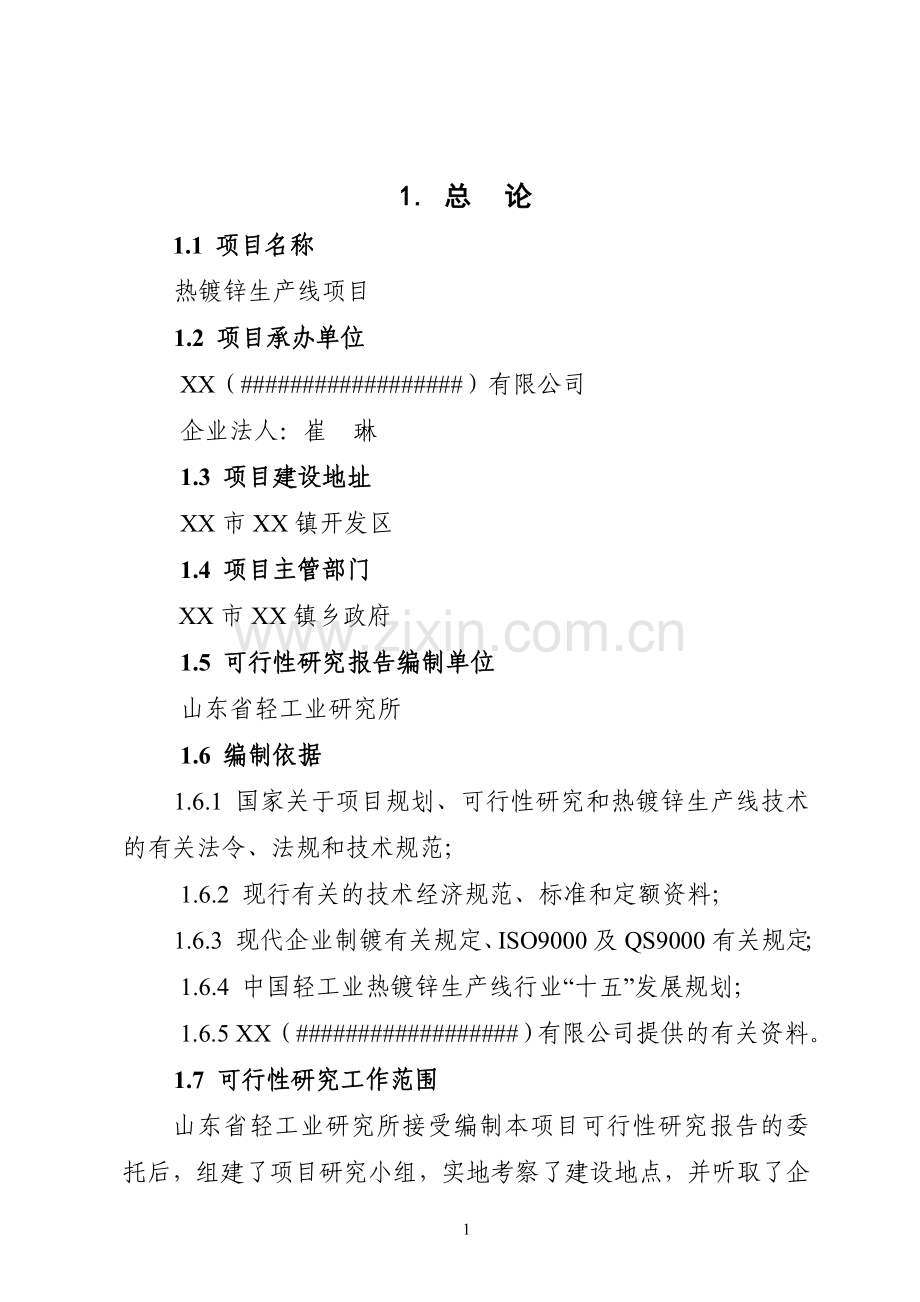热镀锌生产线项目申请立项可行性研究报告.doc_第2页
