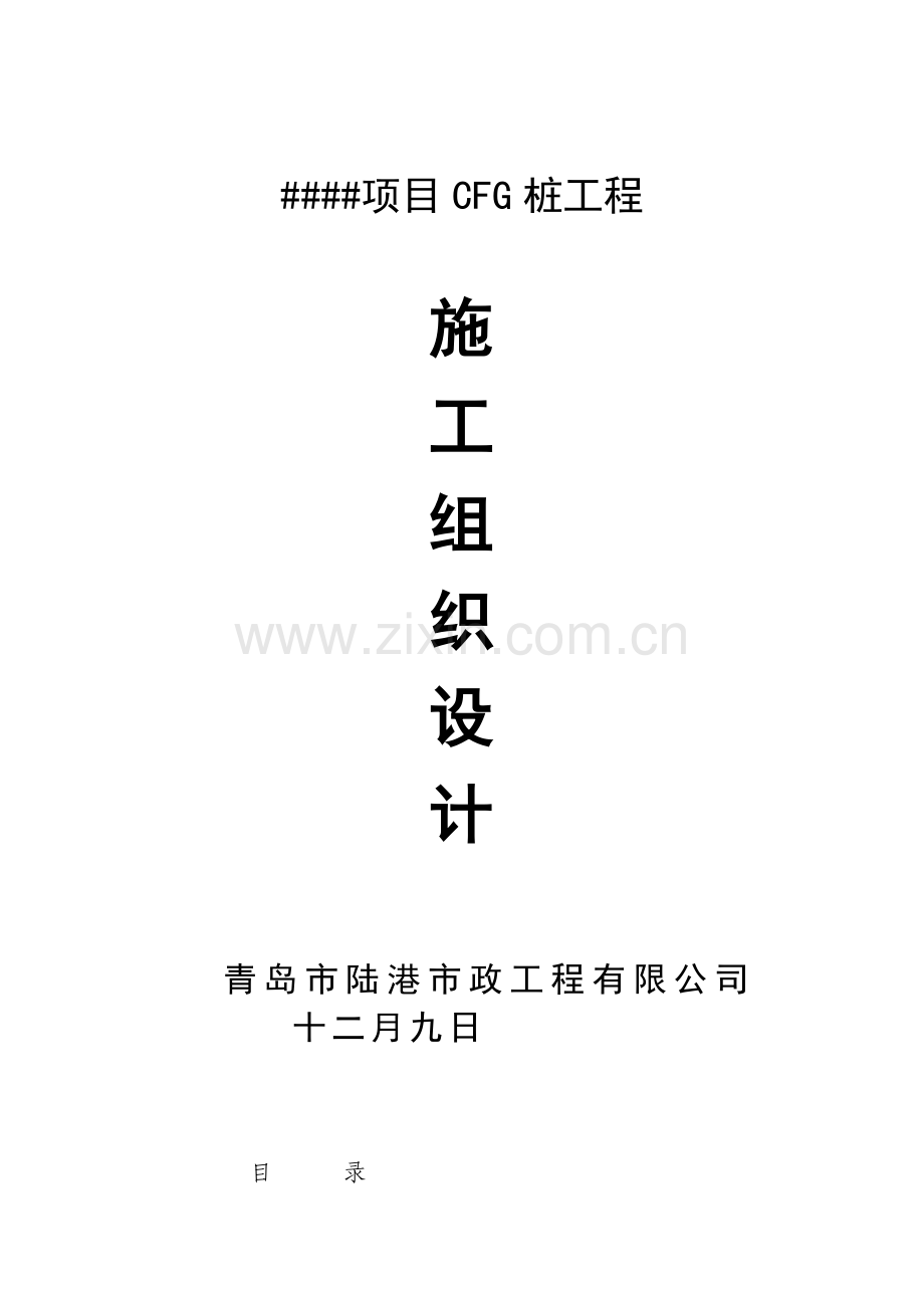 CFG桩基础综合施工组织设计专题方案.docx_第1页