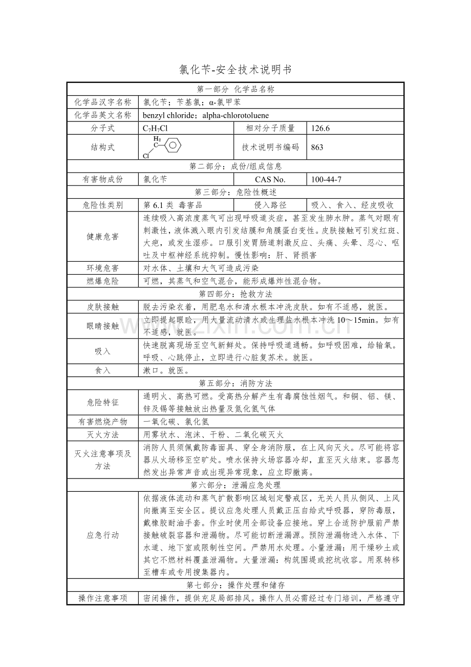 氯化苄安全关键技术说明指导书.docx_第1页