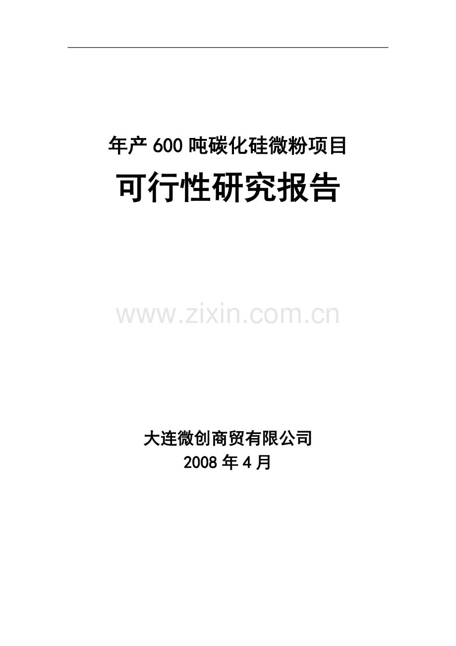 年产600吨碳化硅微粉项目可行性研究报告.doc_第1页