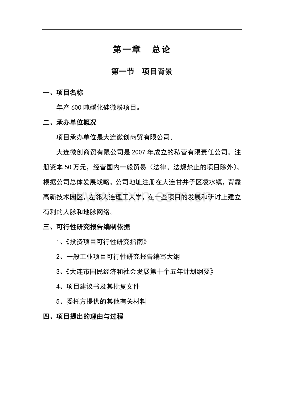 年产600吨碳化硅微粉项目可行性研究报告.doc_第2页
