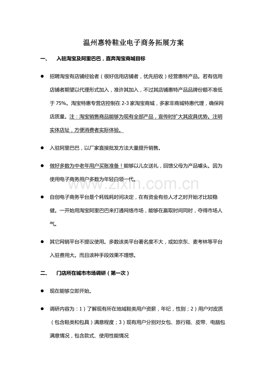 温州鞋业电子商务拓展方案样本.doc_第1页