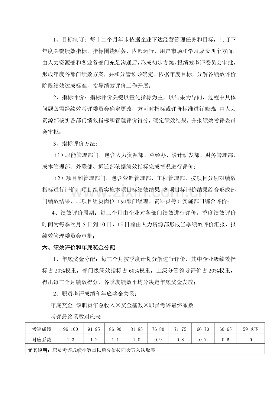 X投资有限公司绩效管理考核专项方案.doc_第2页