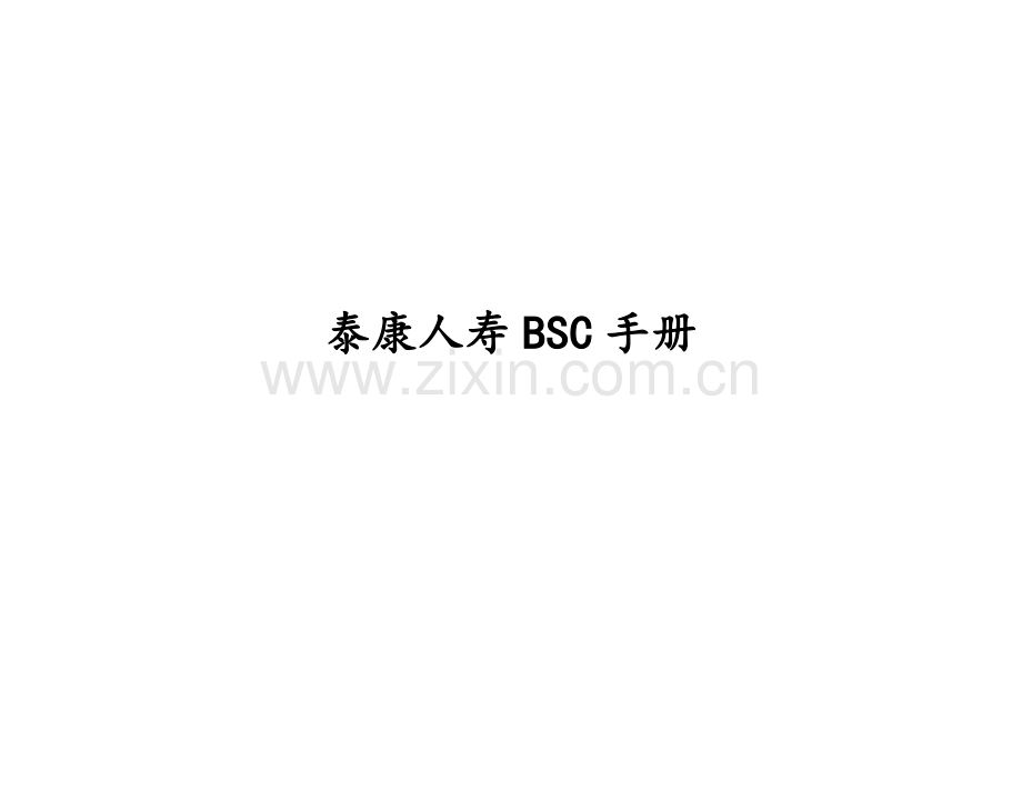 泰康人寿的BSC手册模板.doc_第1页