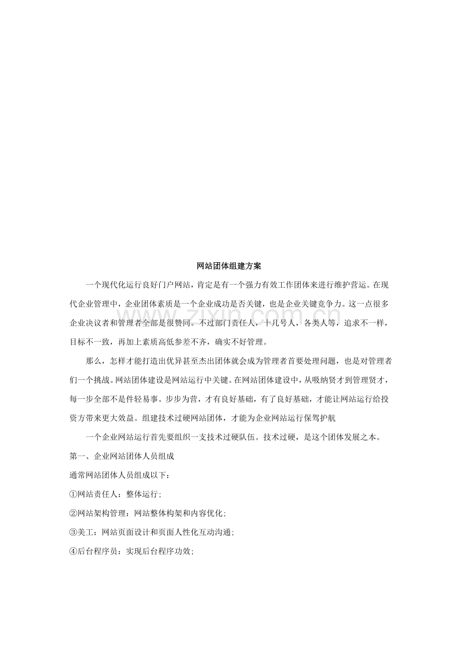 网站团队组建方案探析样本.doc_第1页