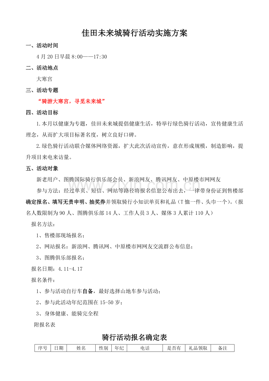 春季骑行活动执行专业方案.docx_第1页