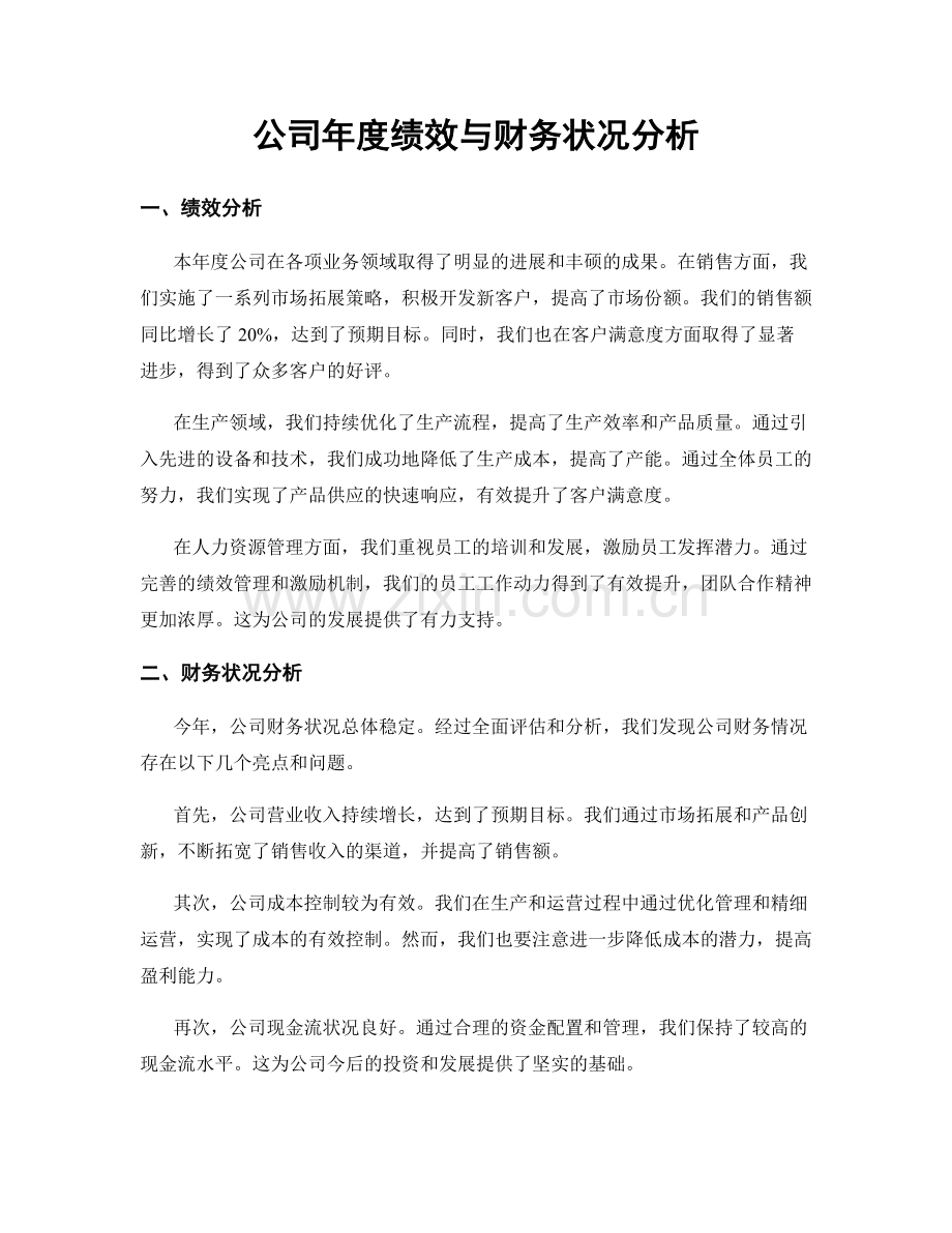 公司年度绩效与财务状况分析.docx_第1页