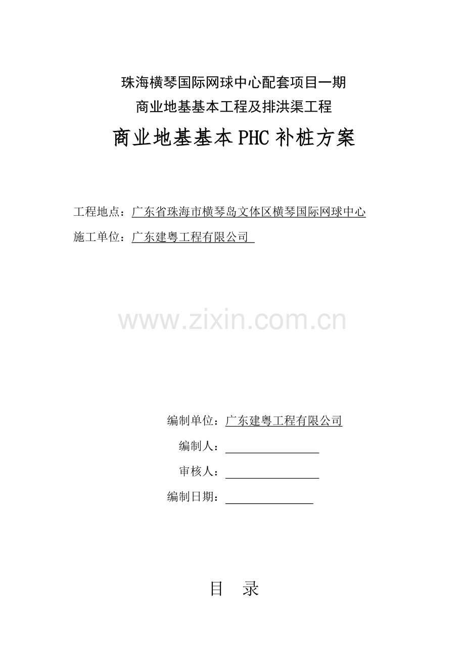 锤击PHC补桩专项方案.doc_第1页