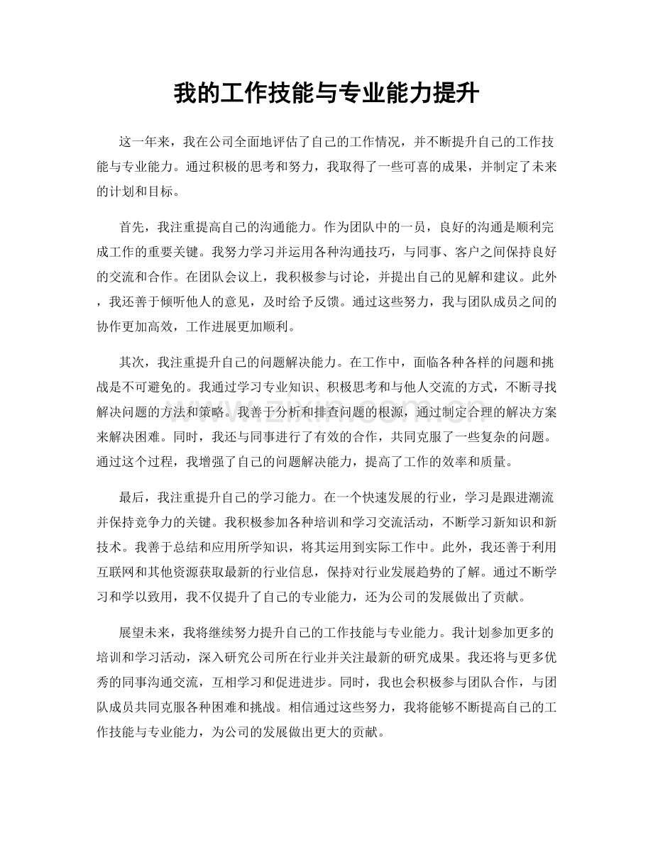 我的工作技能与专业能力提升.docx_第1页