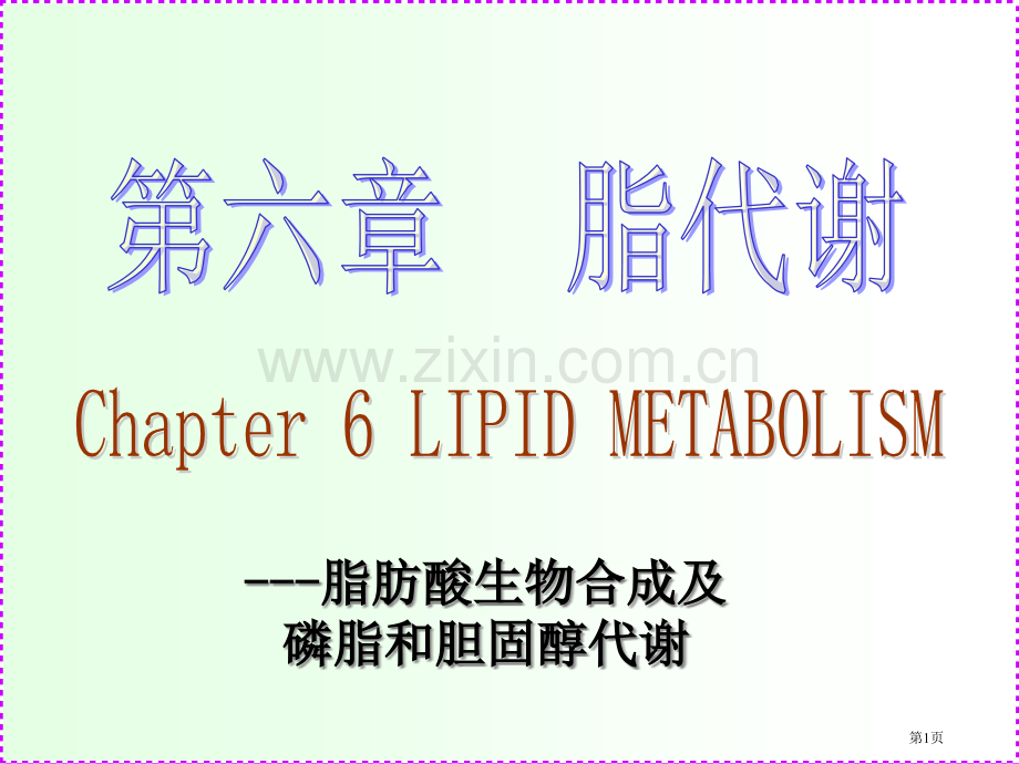 脂肪酸的生物合成和省公共课一等奖全国赛课获奖课件.pptx_第1页