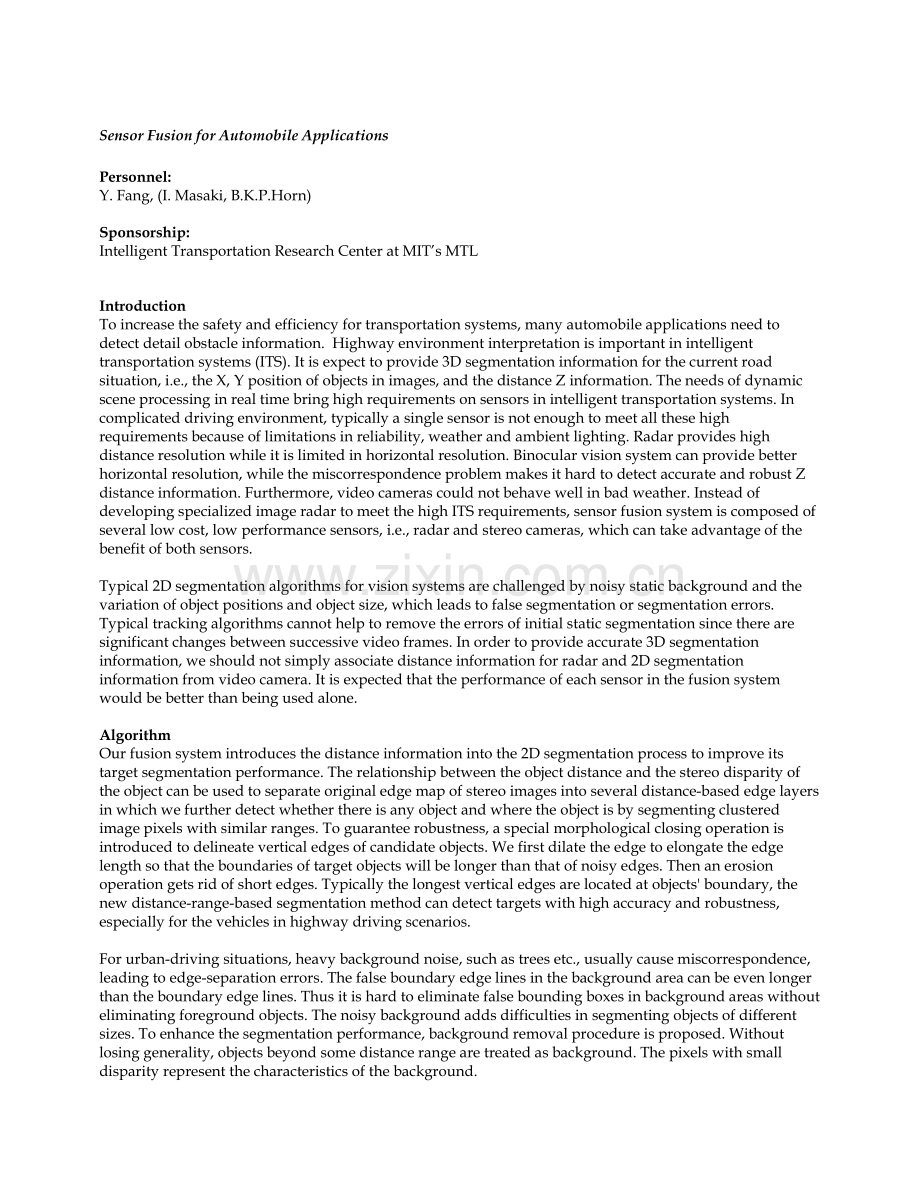 论文翻译-传感器融合的汽车应用-毕业论文.doc_第1页
