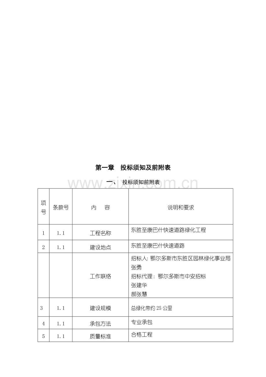 绿化带工程招标文件范本模板.doc_第1页