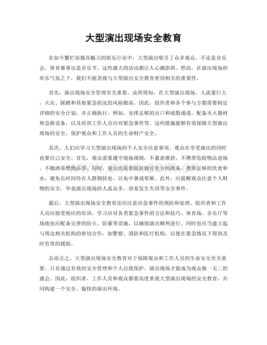 大型演出现场安全教育.docx_第1页