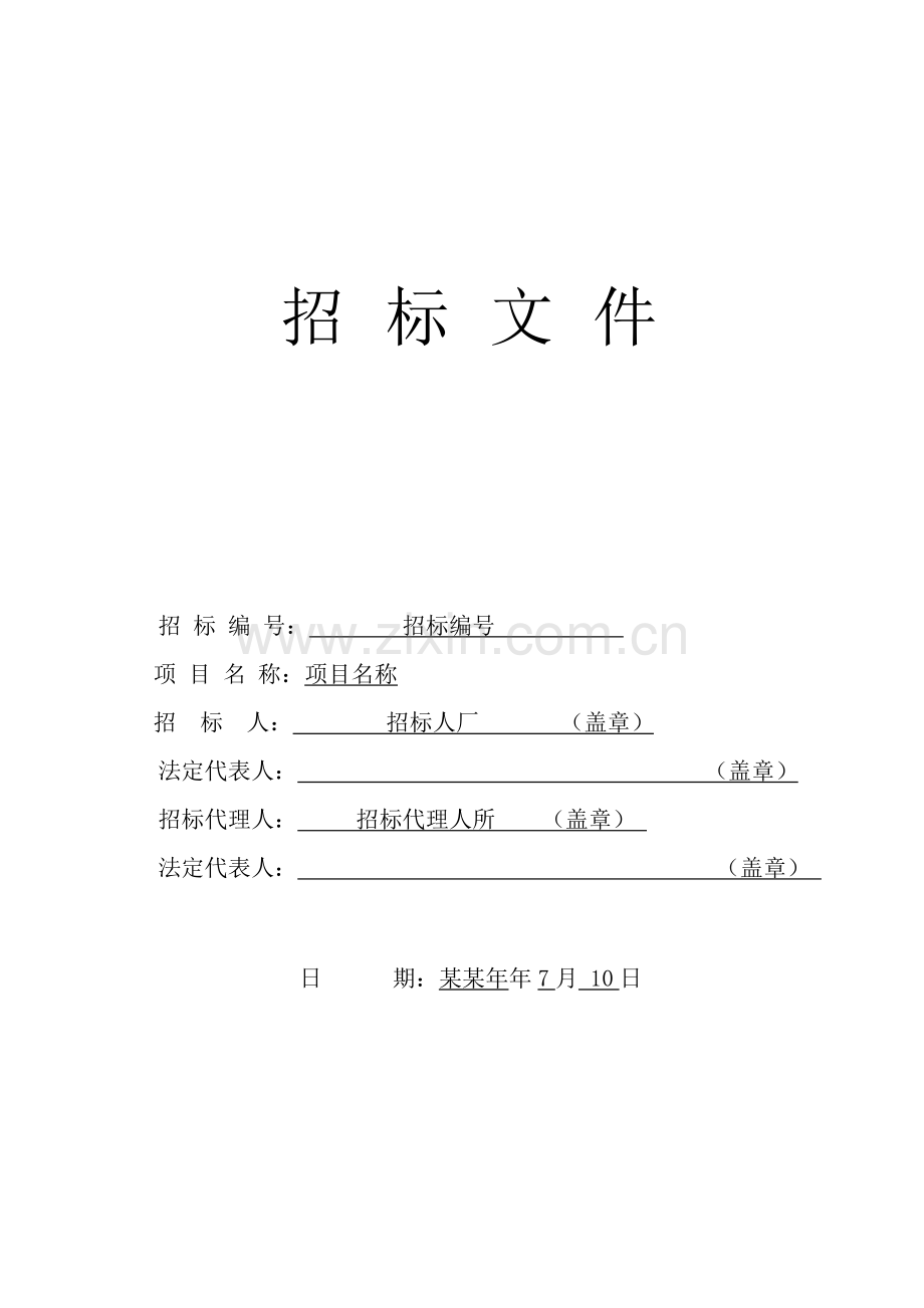 饮水安全招标文件模板.doc_第1页