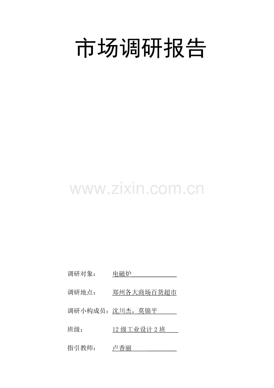 电磁炉设计调研分析报告.doc_第1页