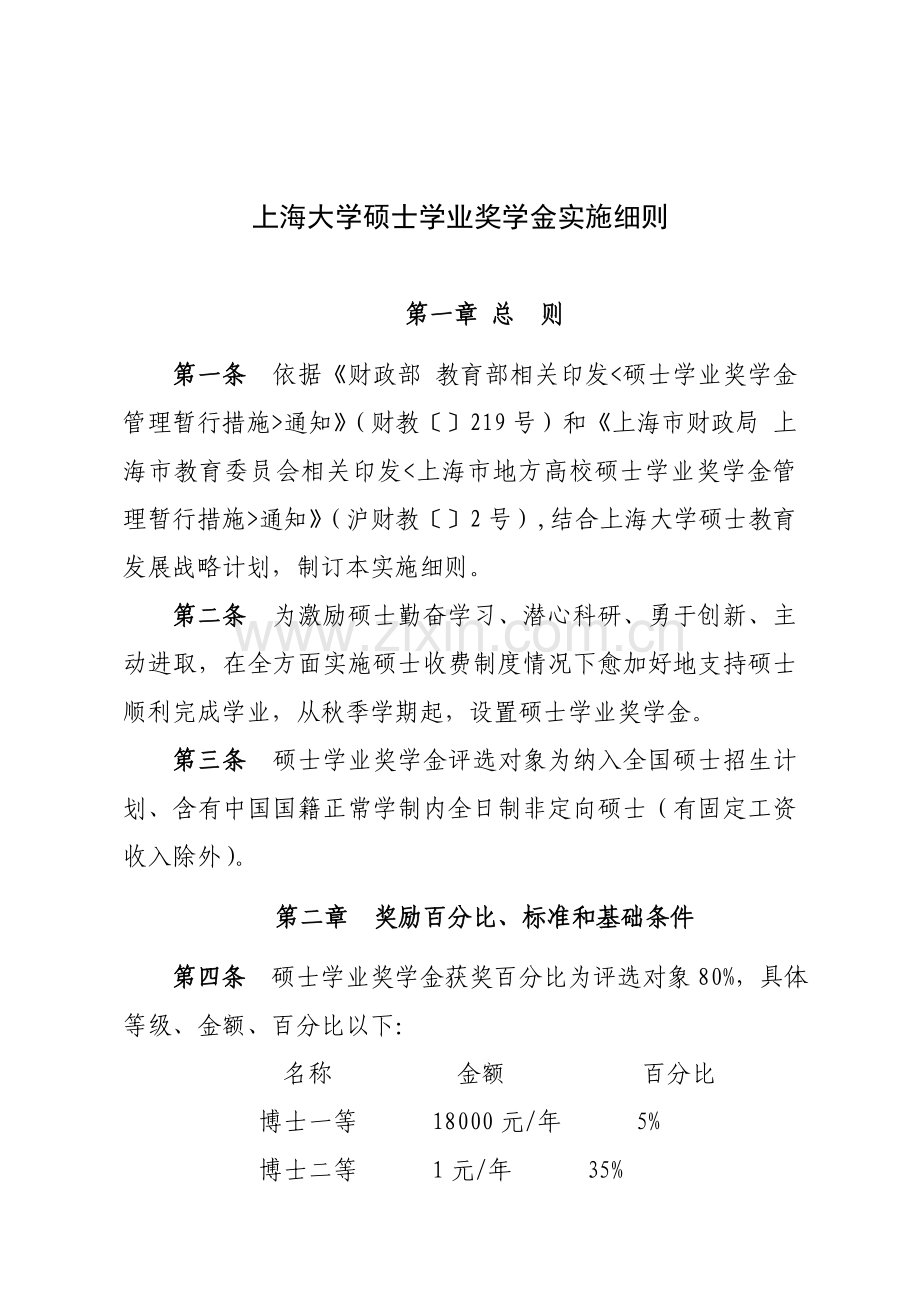 上海大学研究应用生学业奖学金实施工作细则.doc_第1页