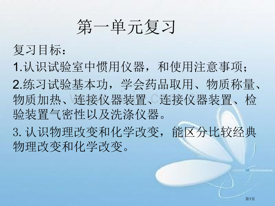 鲁教版九年级化学第一单元复习省公共课一等奖全国赛课获奖课件.pptx_第1页
