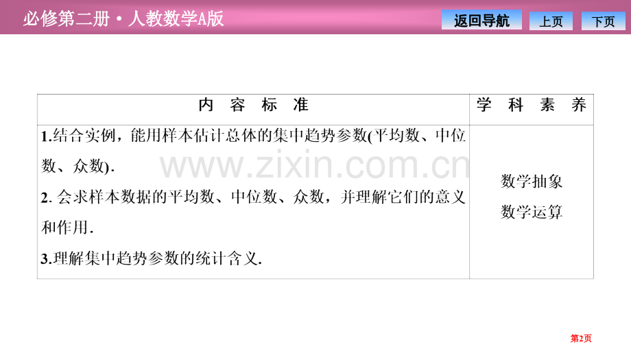 第九章9.29.2.3-总体集中趋势的估计省公开课一等奖新名师优质课比赛一等奖课件.pptx_第2页