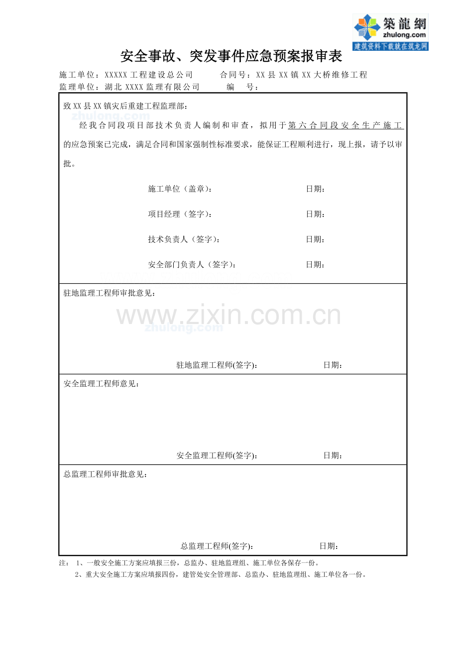 XX大桥维修工程安全生产应急预案汇编.doc_第1页