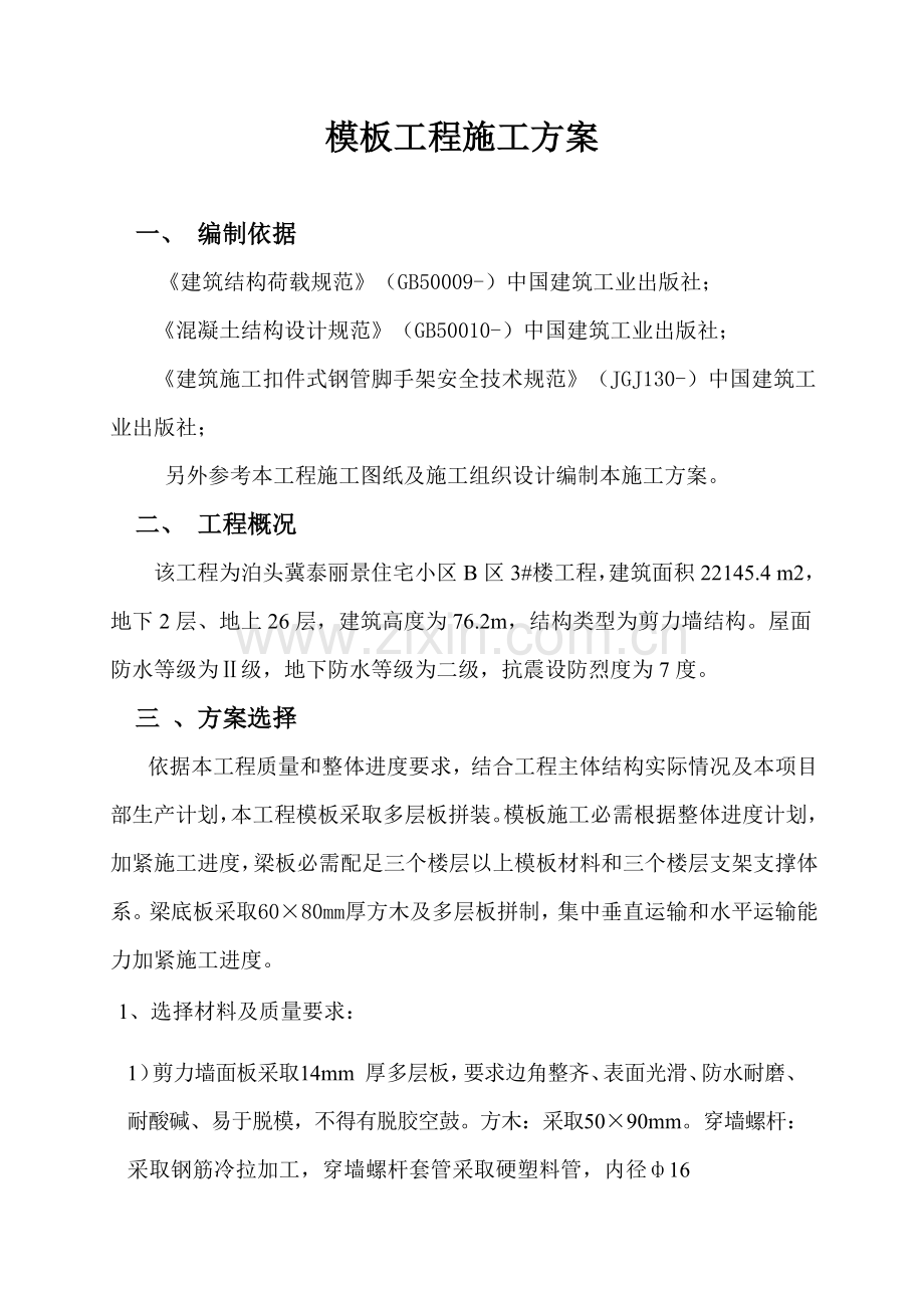 模板专项方案(2).doc_第1页