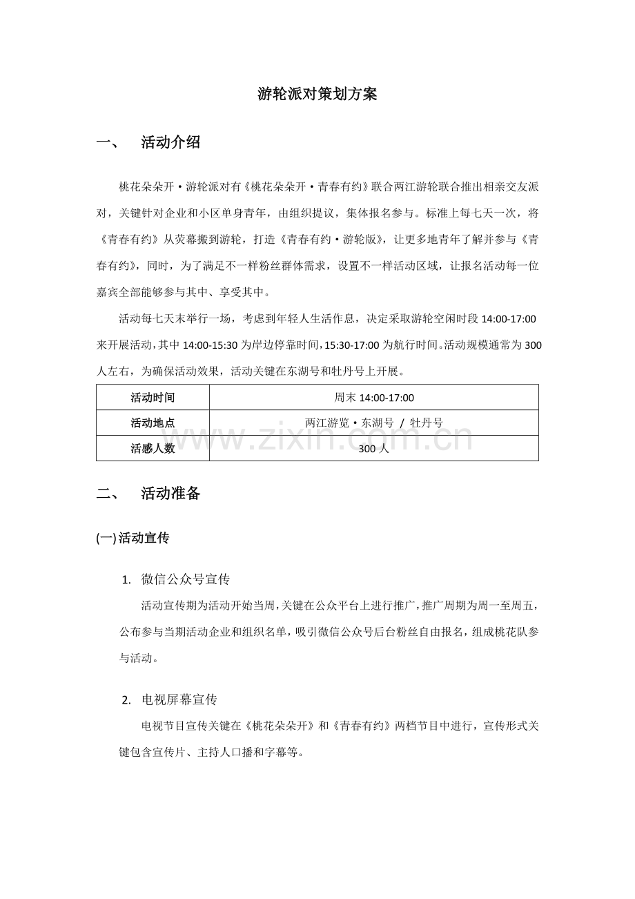 游轮派对专项策划专业方案完善版.docx_第1页