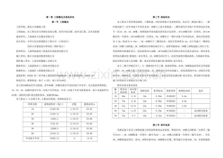 格构柱式塔吊基础综合项目施工专项方案及计算报告书.doc_第1页