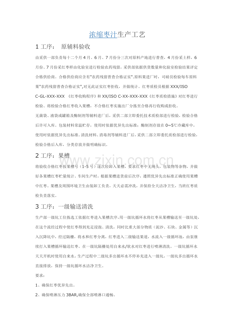 浓缩枣汁生产工艺模板.docx_第1页