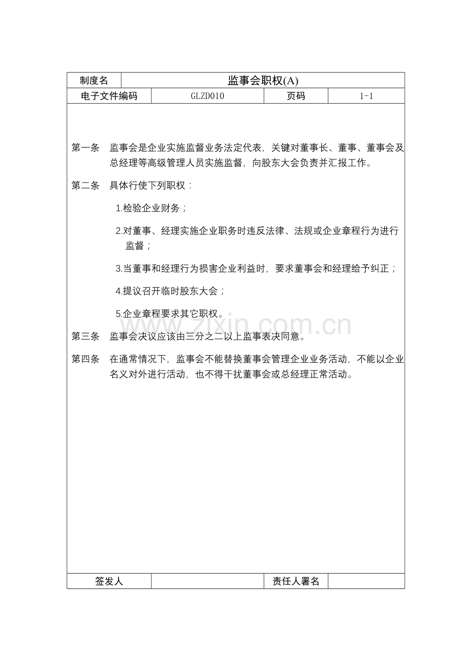 监事会的岗位职责样本.doc_第1页