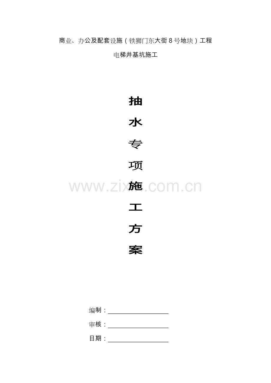 抽水专项综合项目工程综合项目施工设计专项方案.doc_第1页