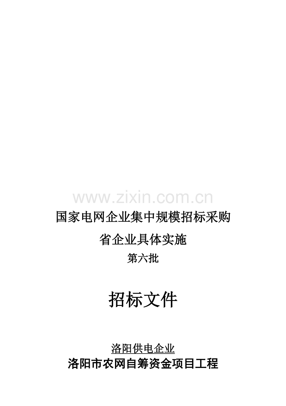 自筹资金项目工程招标文件模板.doc_第1页