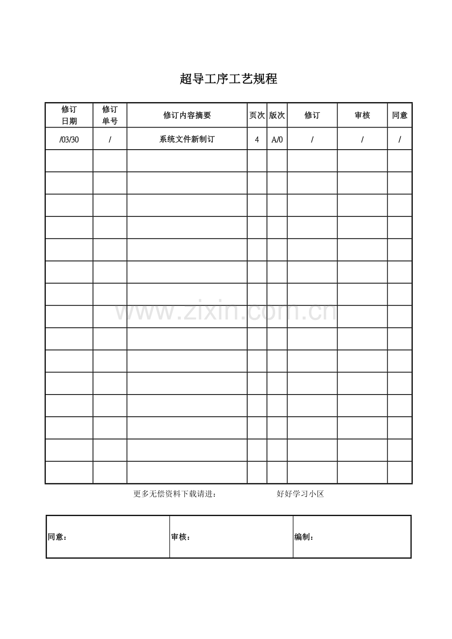 超导工序工艺规程模板.doc_第1页