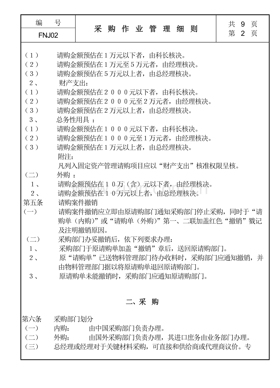 采购作业流程管理细则模板.doc_第2页