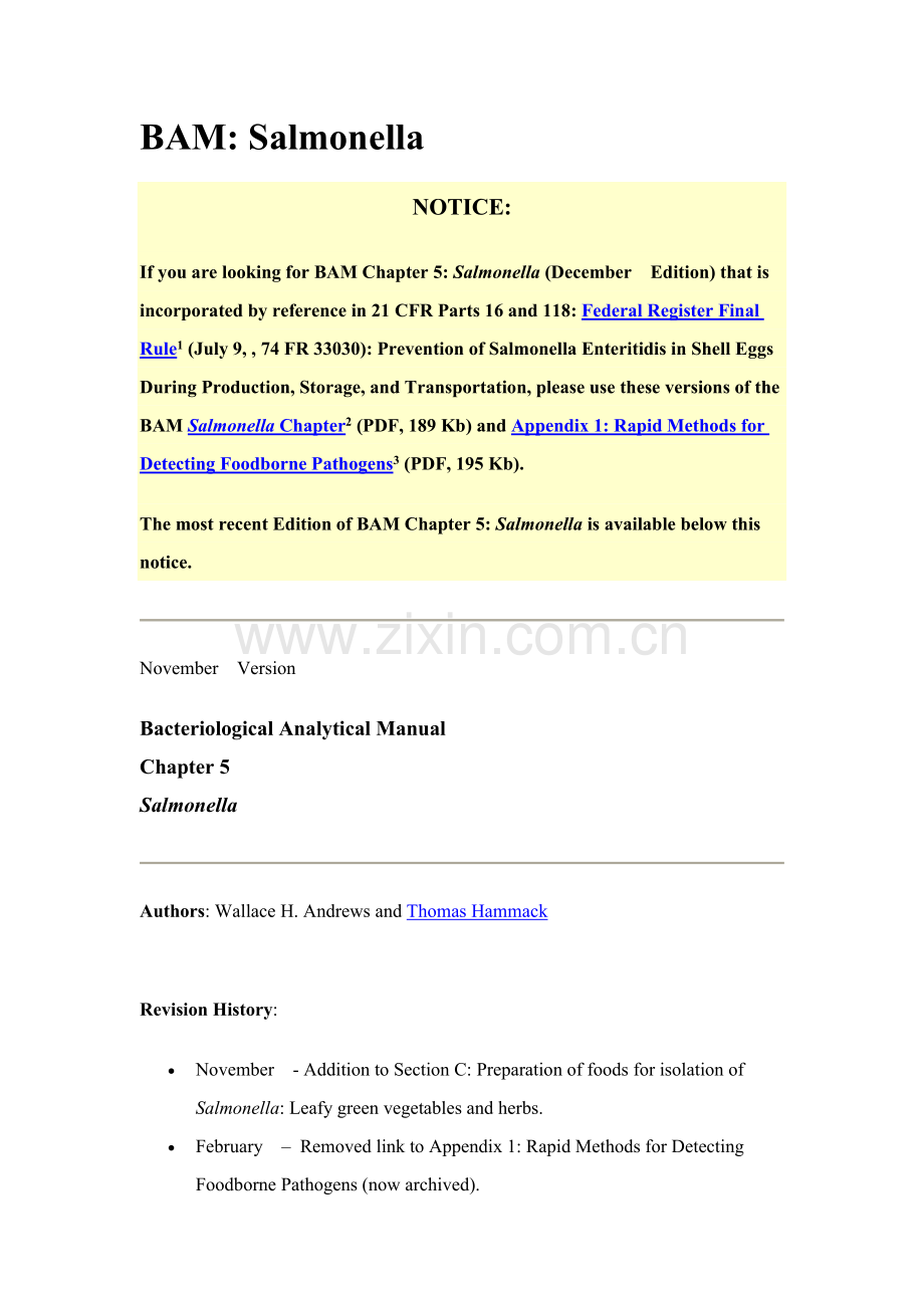 美国FDA细菌学分析手册第八版BAM沙门氏菌模板.doc_第1页