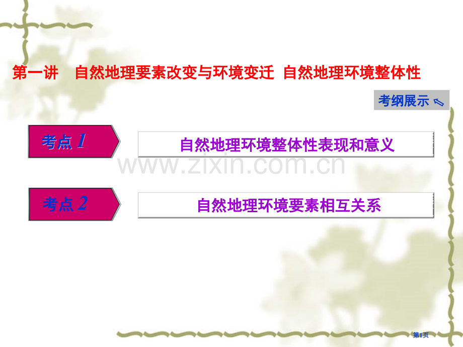 高考一轮自然地理环境的整体性省公共课一等奖全国赛课获奖课件.pptx_第1页