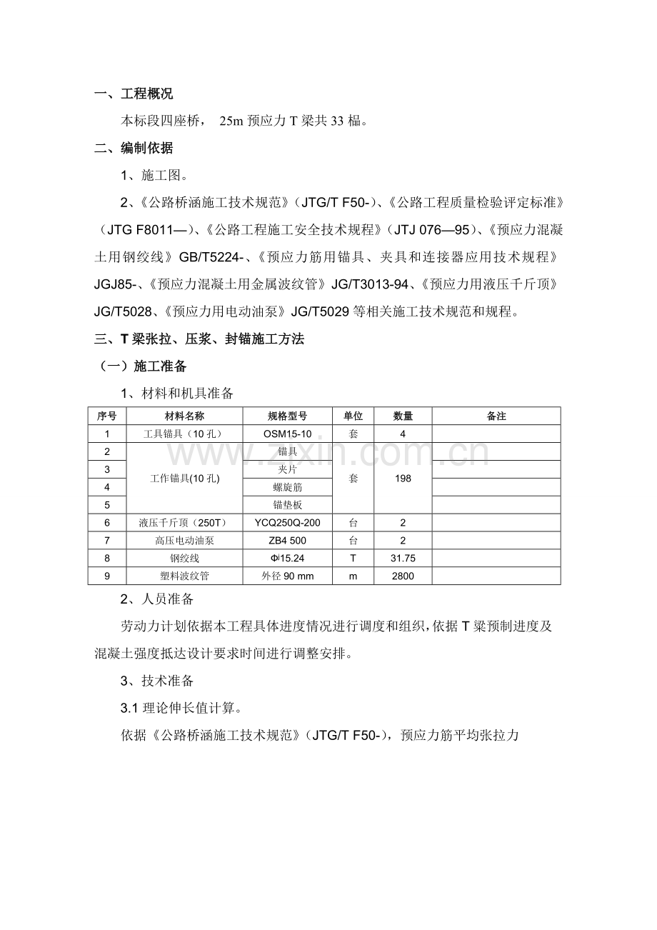 T梁预应力张拉压浆综合项目施工专项方案.doc_第2页