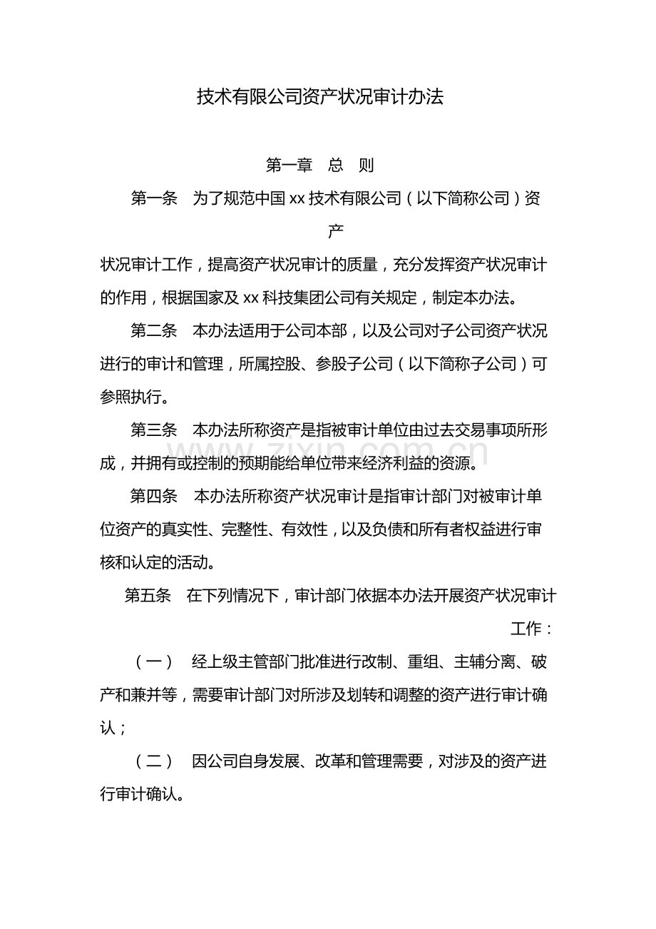 国有企业资产状况审计办法-模版.docx_第1页