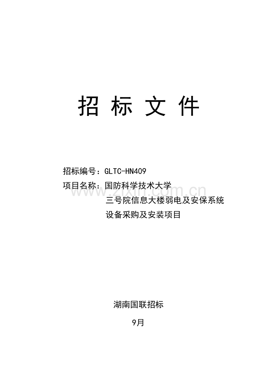 大楼弱电及安保系统设备采购及安装项目招标文件模板.doc_第1页
