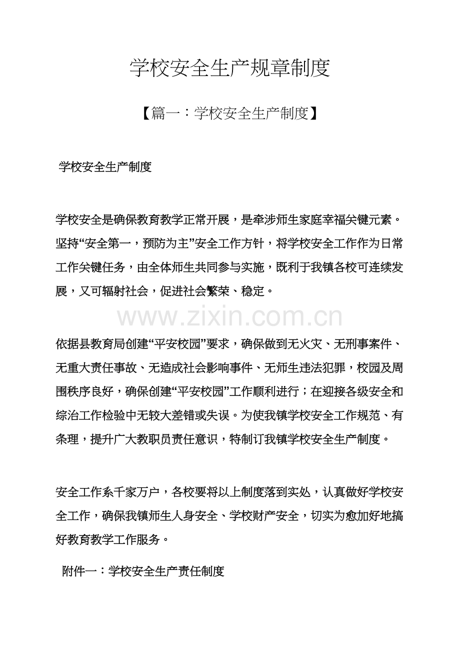 学校安全生产专项规章新规制度.docx_第1页