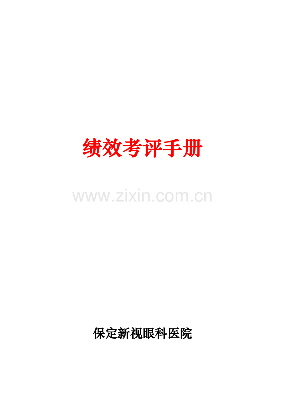 医院绩效考核手册范文模板.doc_第1页