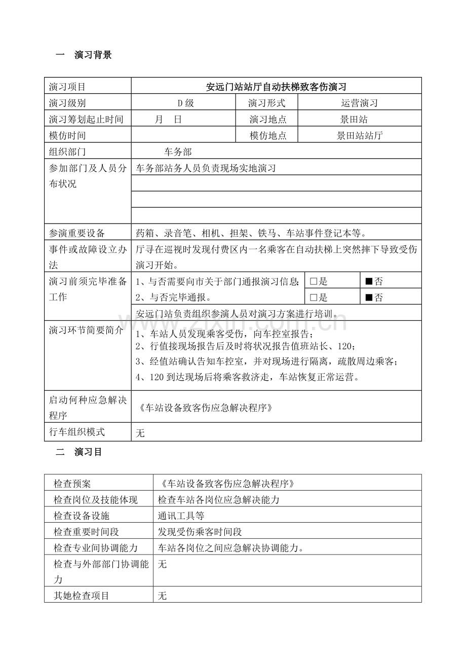 安远门站自动扶梯伤客应急处理演练专项方案.doc_第2页