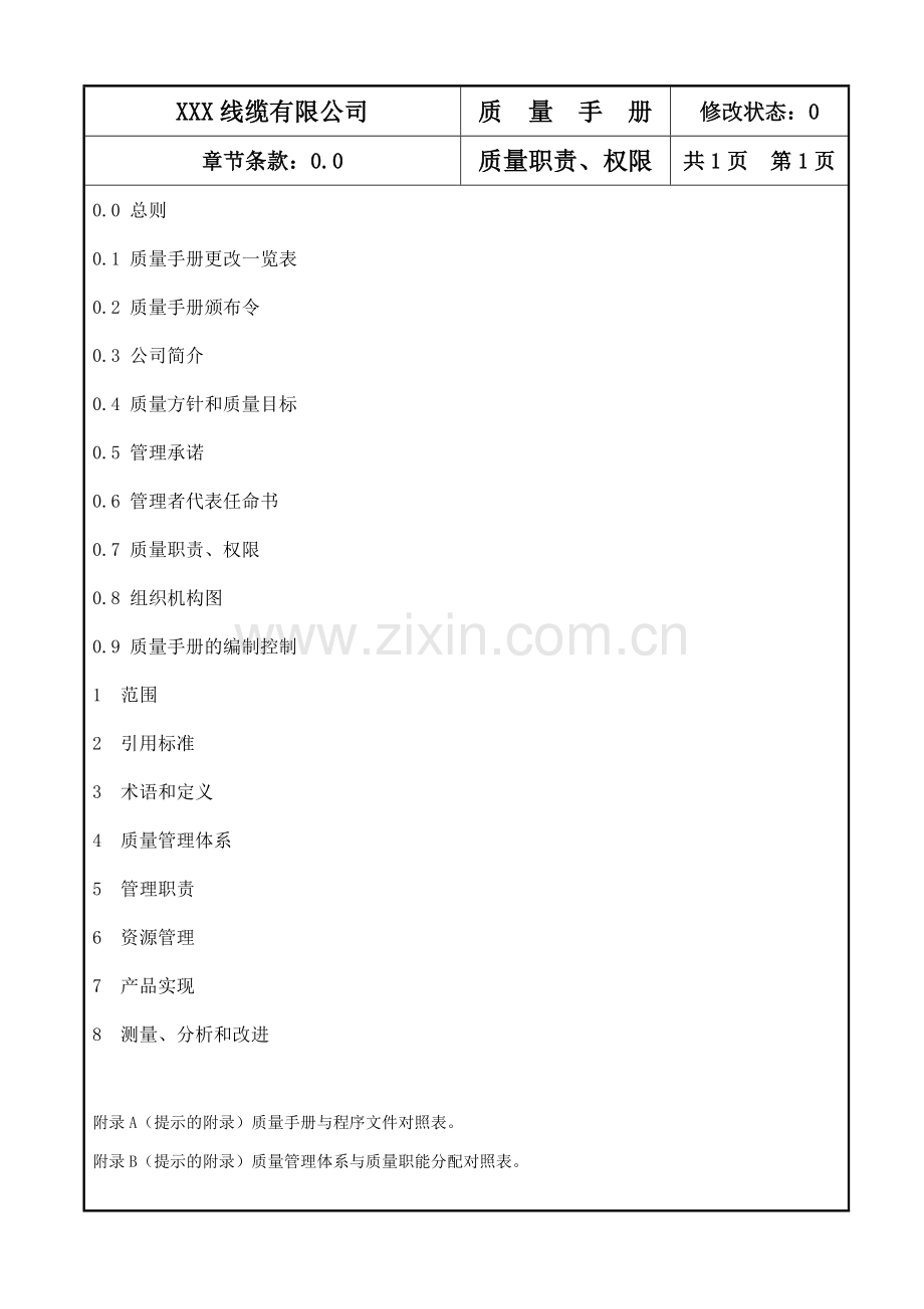 线缆有限公司质量手册.doc_第2页
