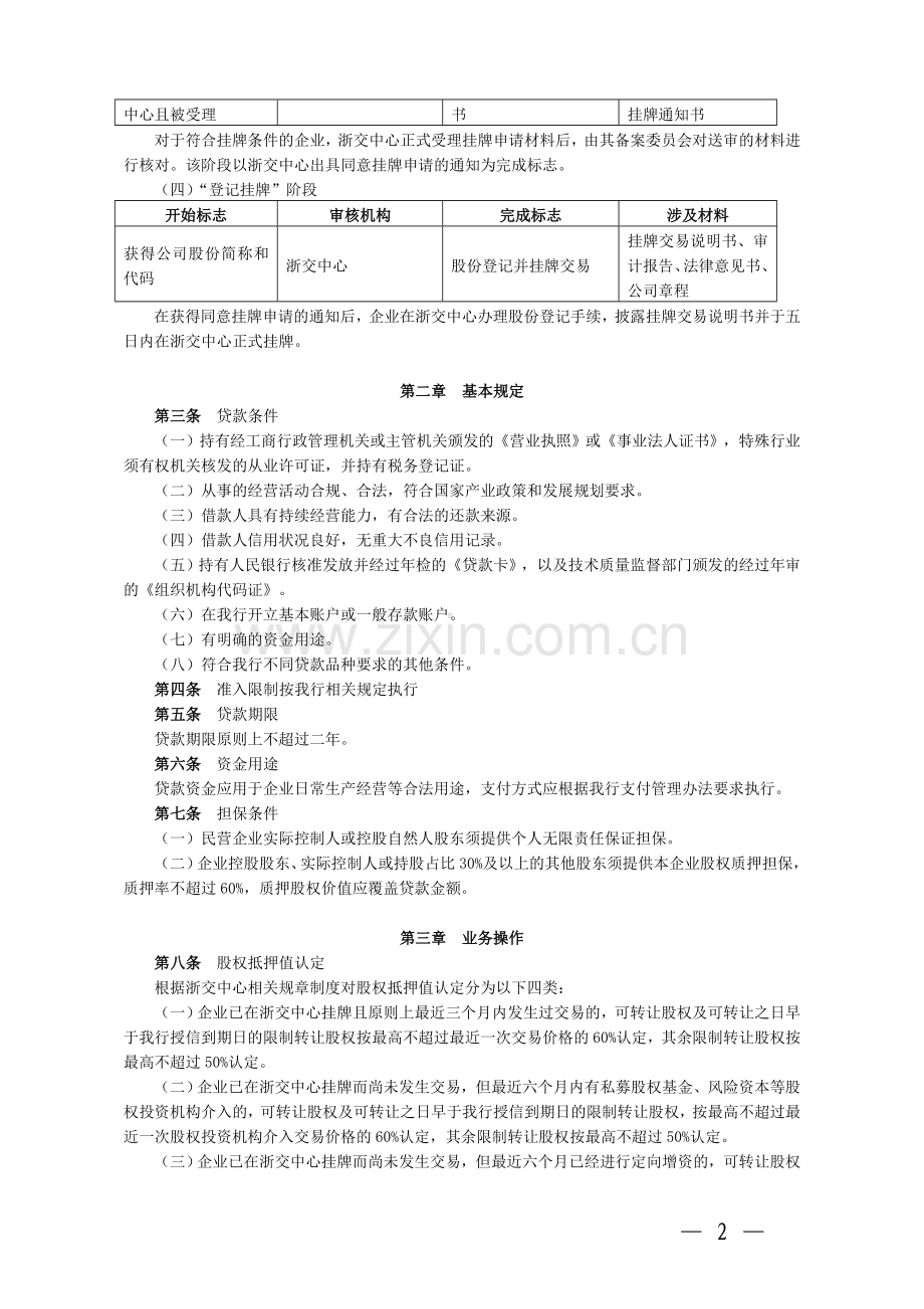 银行场外交易市场股权质押贷款管理办法模版.doc_第2页
