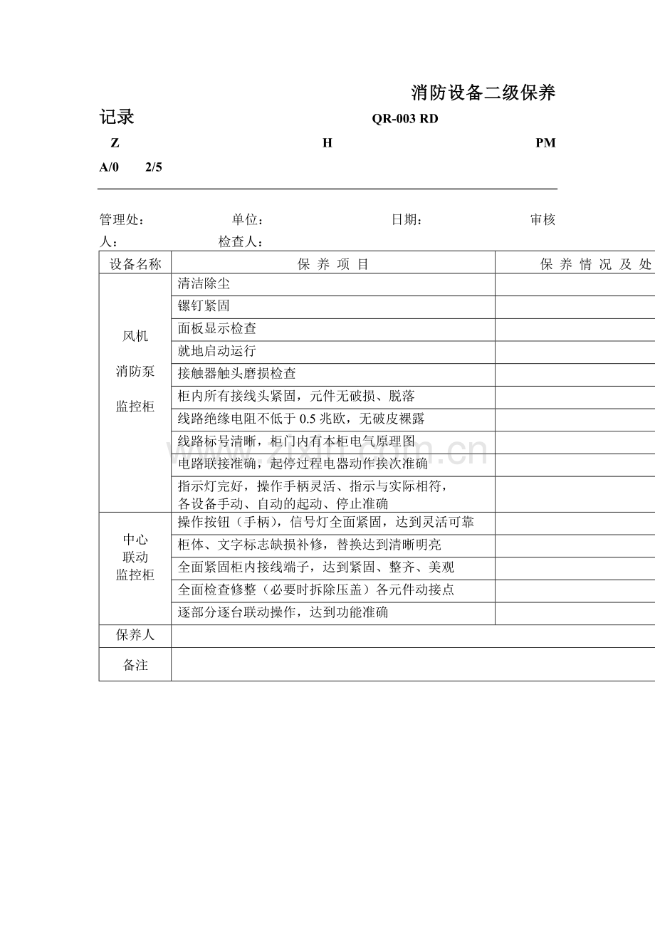 物业公司消防设备二级保养记录表.doc_第2页