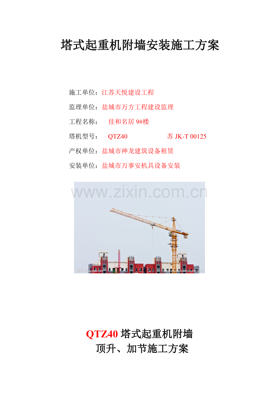 塔吊附墙安装专业方案.doc_第1页