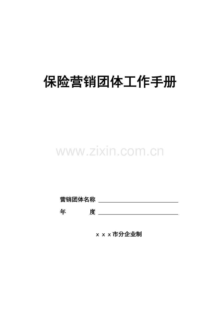 保险营销团队工作手册模板.doc_第1页