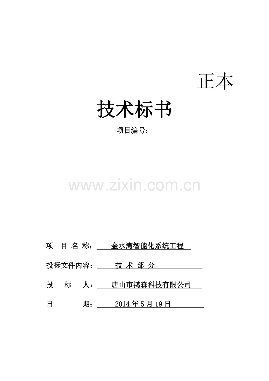 金水湾智能化系统工程技术标书.doc_第1页