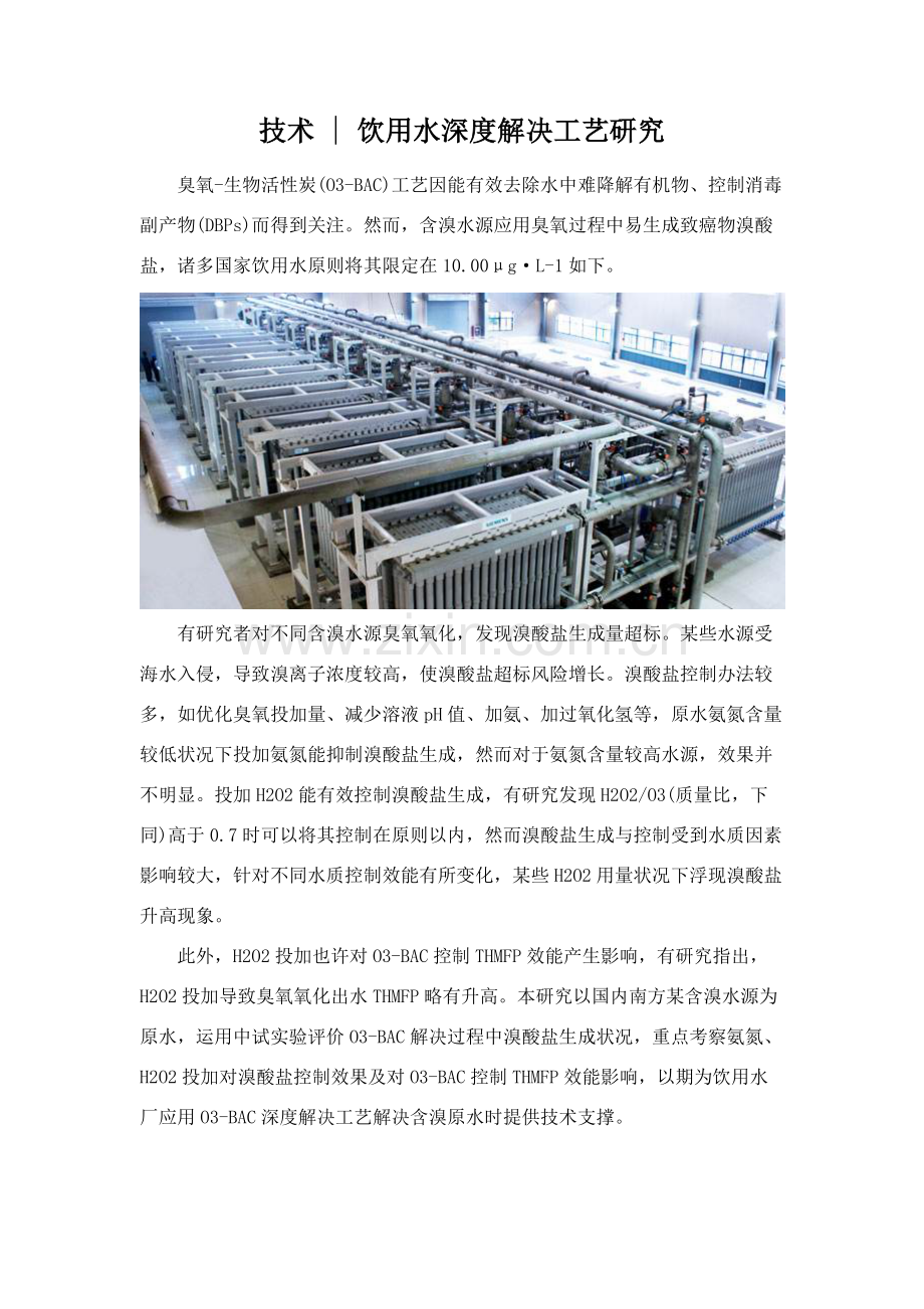 关键技术饮用水深度处理基本工艺研究应用.doc_第1页