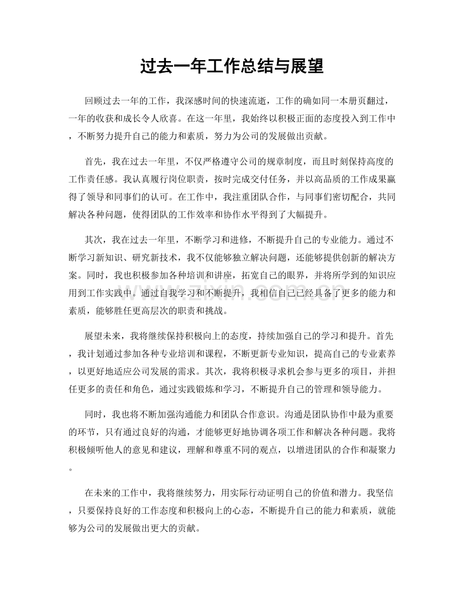 过去一年工作总结与展望.docx_第1页