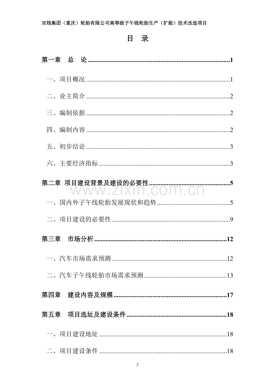 高等级子午线轮胎生产扩能技术改造项目建设投资可行性研究报告.doc_第2页