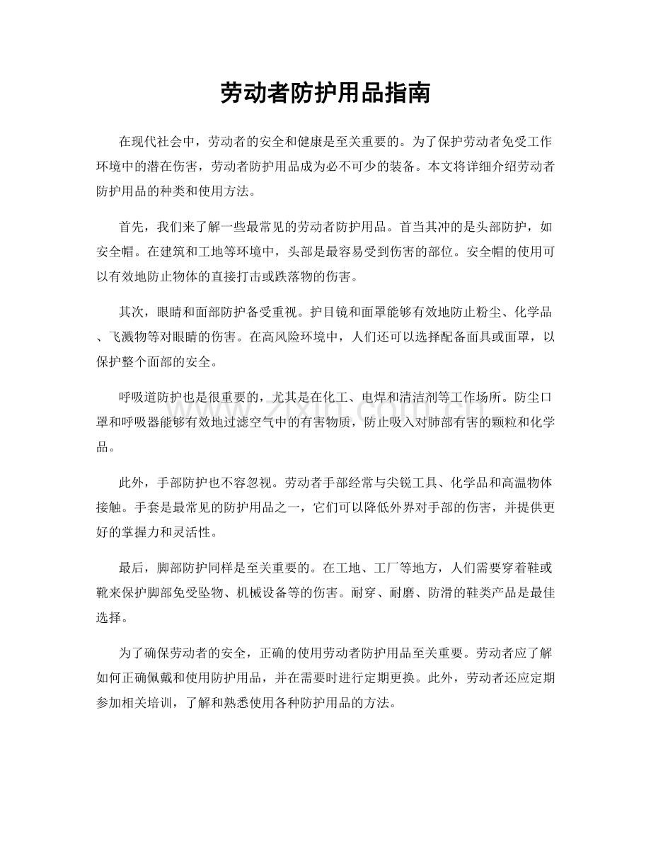 劳动者防护用品指南.docx_第1页